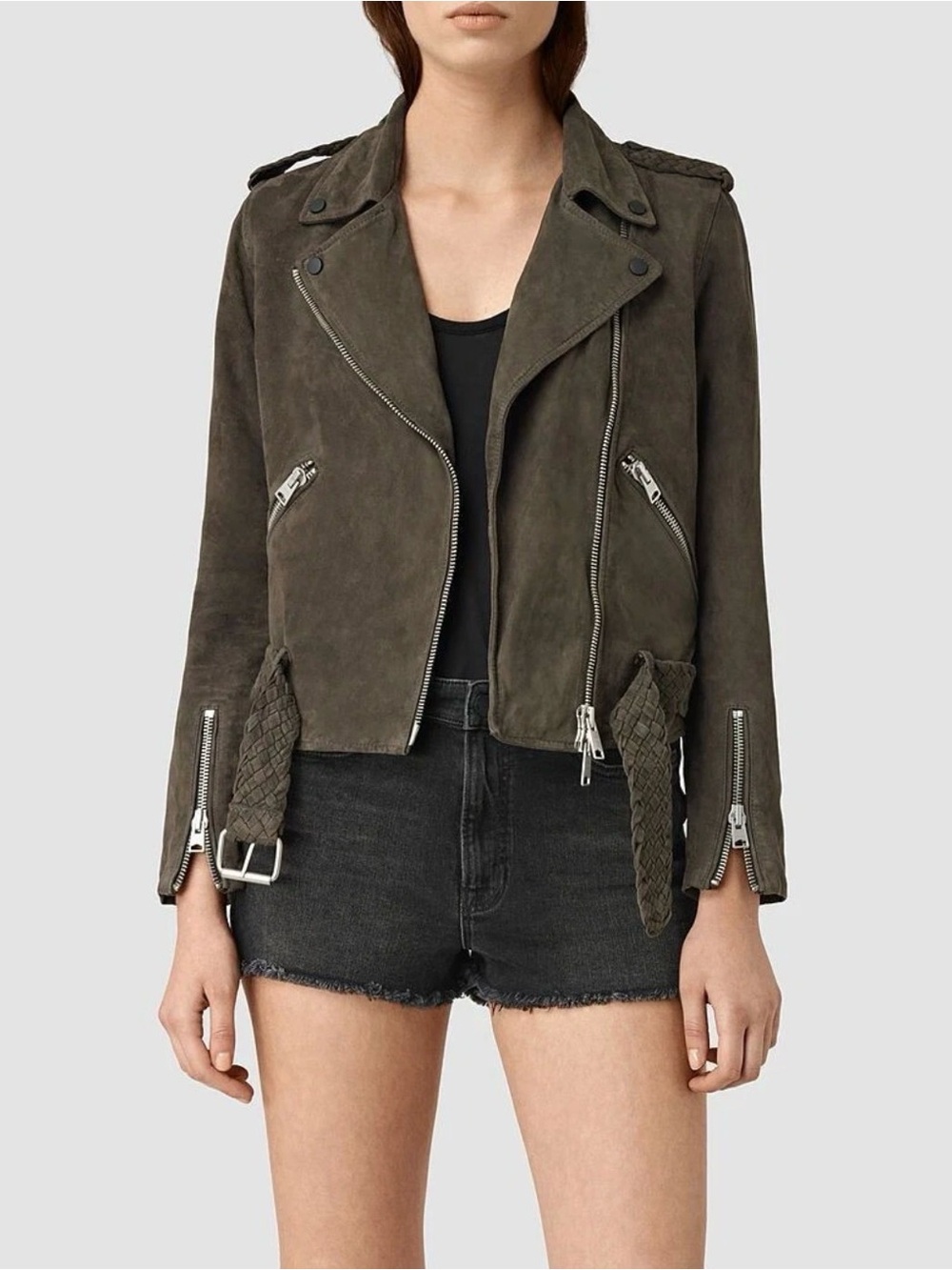 All Saints ‘Wyatt’ Suede Moto Jacket
